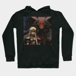 Dark Fantasy Woman Dragon Hoodie